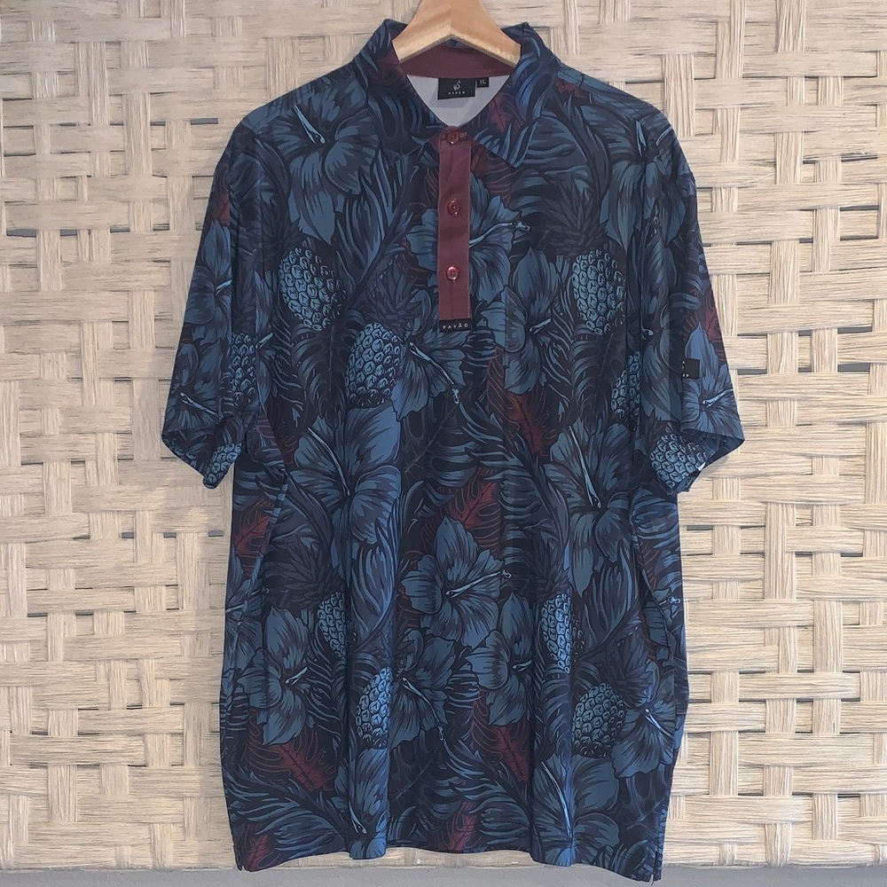 Pavao Men’s Polo Moisture Wicking UV Protection Tropical Golf Shirt - XL - NWOT